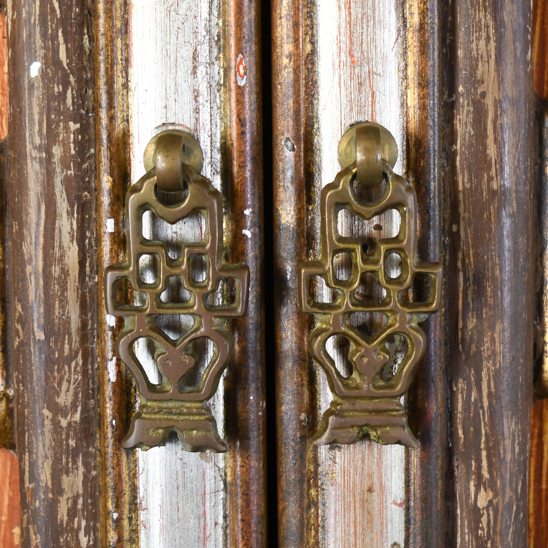 Reverse Mirror Painted Chinoiserie Armoire