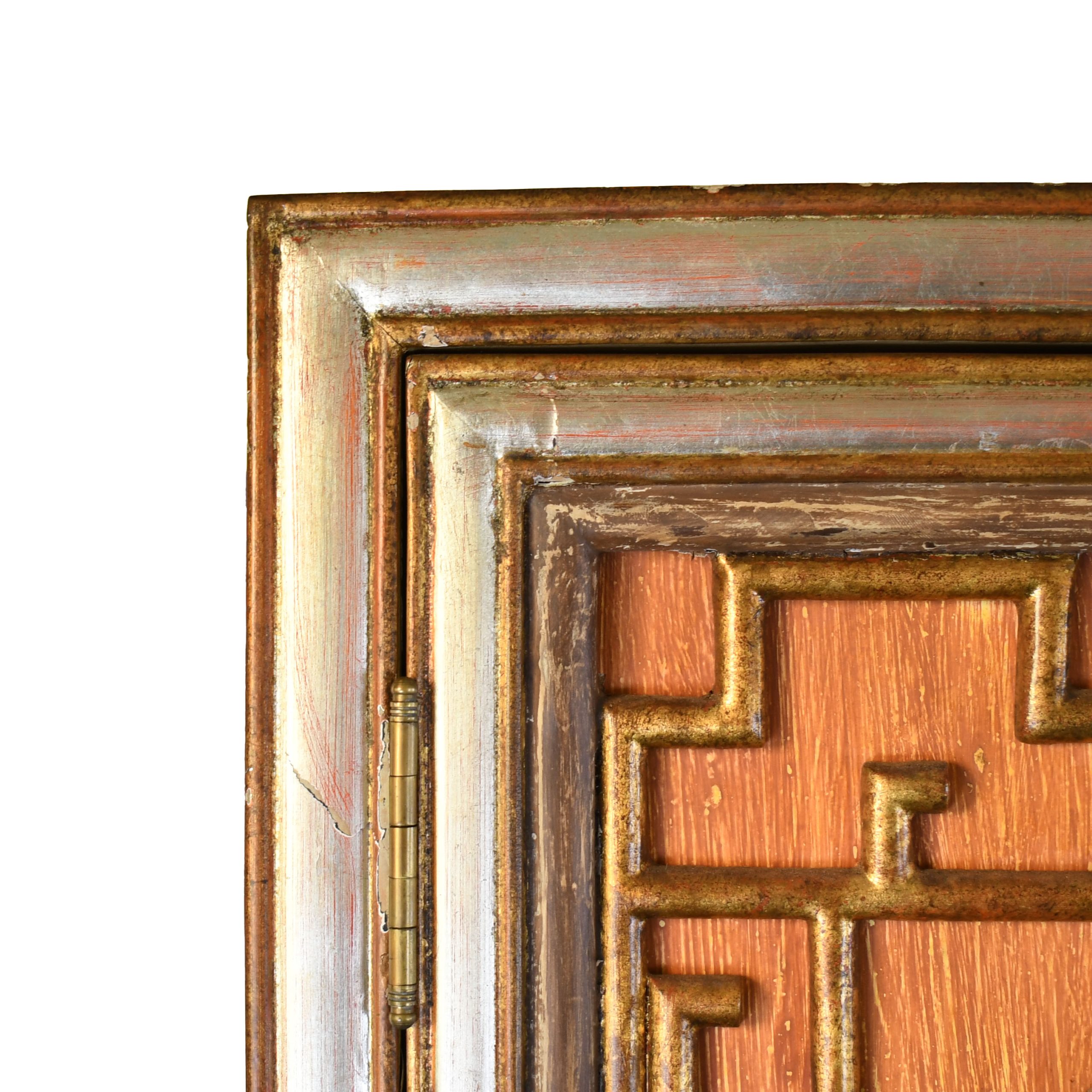 Reverse Mirror Painted Chinoiserie Armoire