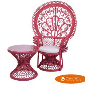 Rose Peacock Chair and Side Table
