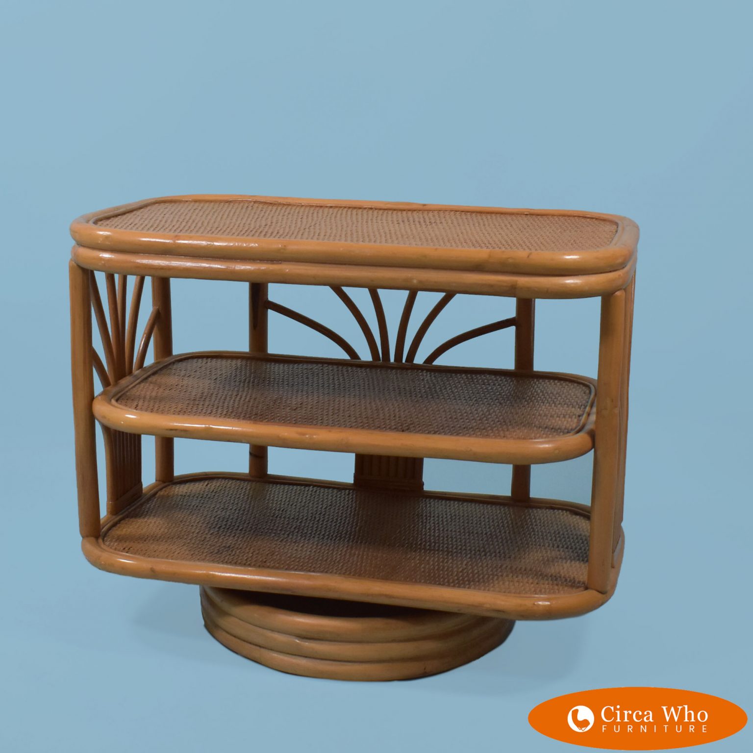 Rotating Rattan Tv Stand Circa Who