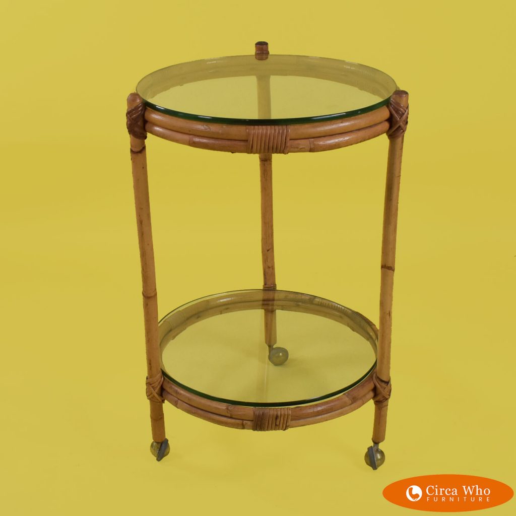 Round Bamboo Bar Cart Circa Who