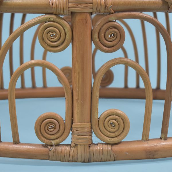 Round Coastal Rattan Coffee Table