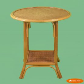 Round Rattan Accent Table