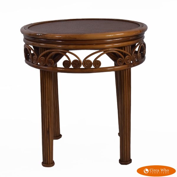 Round Rattan Small Game Table