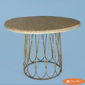 Woven Rattan Round Table by Mario Lopez Torres
