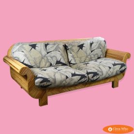 Sculptural Pencil Reed and Woven Rattan Sofa