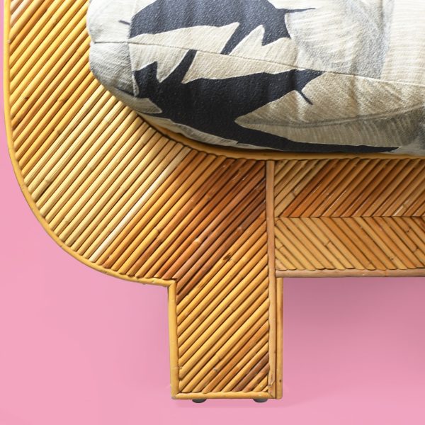 Sculptural Pencil Reed and Woven Rattan Sofa