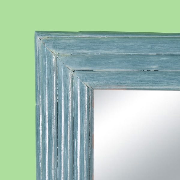 Seafoam Rattan Mirror