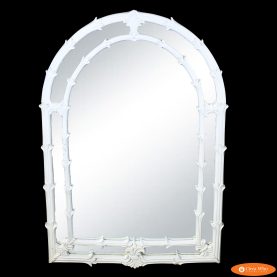 Serge Roche Oval White Mirror