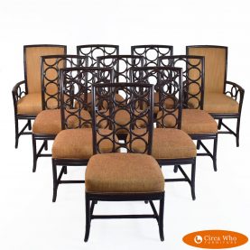 Set of 10 McGuire Dining Chairs by Laura Kirar