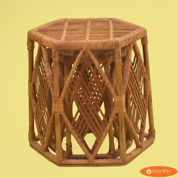 Set of 2 Rattan Nesting Tables