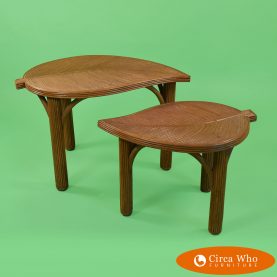 Set of two Pencil Reed side table with leaves