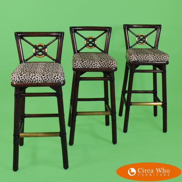 set of 3 Bar Stools by McGuire