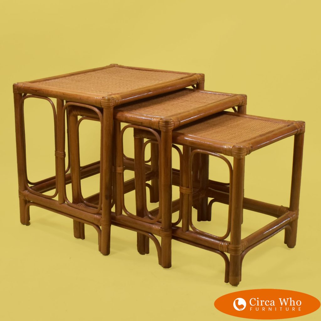 Set of 3 Island Style Rattan Nesting Tables | Circa Who