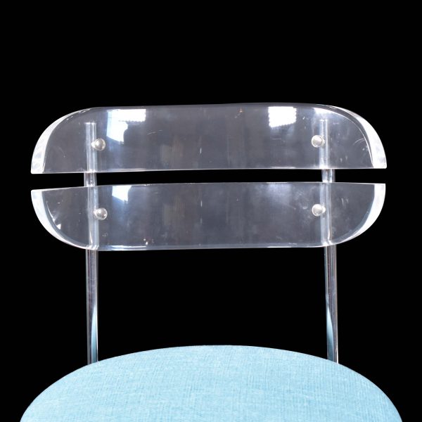 Set of 3 Lucite and Chrome Barstools