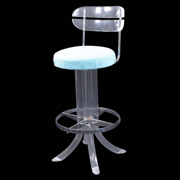 Set of 3 Lucite and Chrome Barstools