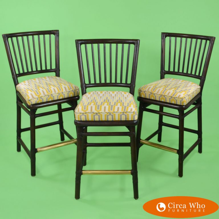 Set of 3 McGuire Bar Stools Circa Who