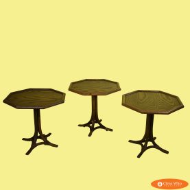 Set of 3 Rattan Octagonal Tables