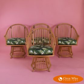 Set of 4 Barrel Swivel Chairs by Henry Olko for Willow Reed
