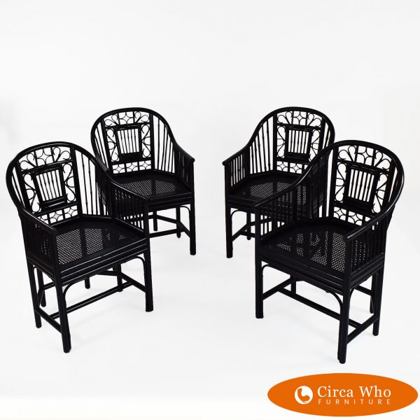 Set of Black four Brighton chairs