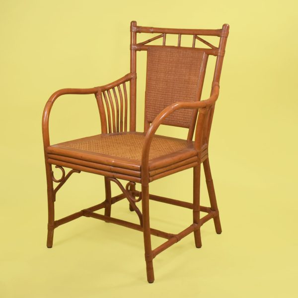 Set of 4 British Colonial Rattan Armchairs