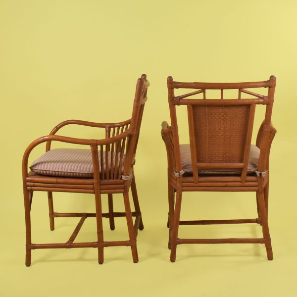 Set of 4 British Colonial Rattan Armchairs