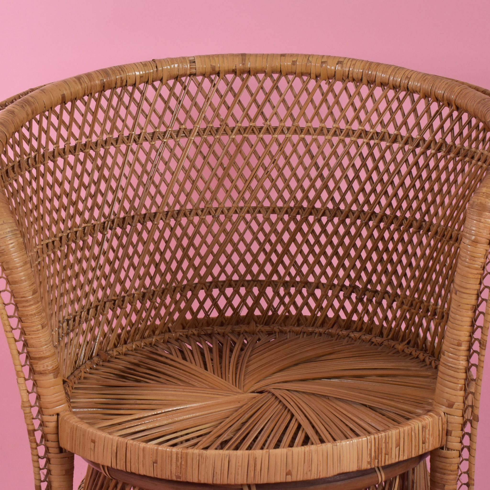 Set of 4 Buri Rattan Barrel Chairs Circa Who