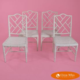 Set of 4 Canned Faux Bamboo Chairs