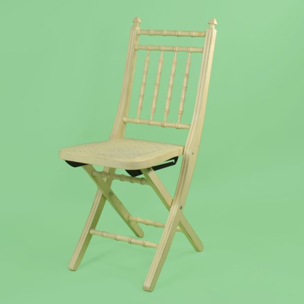 Set of 4 Faux Bamboo Cane Folding Chairs