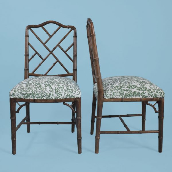 Set of 4 Faux Bamboo Chippendale Chairs