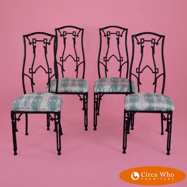 Set of 4 Faux Bamboo Fretwork Chairs