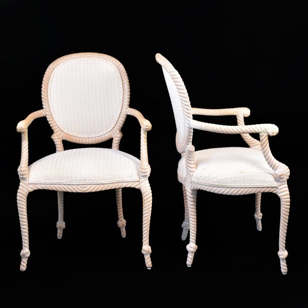 Set of 4 Faux Rope Chairs With Dining Table