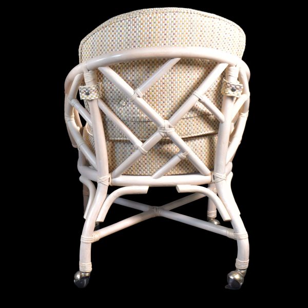 Set of 4 Fretwork Barrel Chairs in Casters
