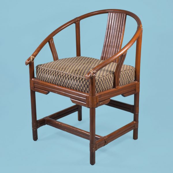 Set of 4 Horsesshoe Rattan Chairs by Ficks Reed