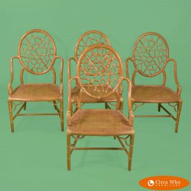 Set of 4 Ice Crackled McGuire Chairs
