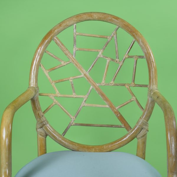 Set of 4 Ice Crackled Rattan Dining Chairs