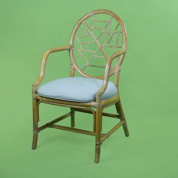 Set of 4 Ice Crackled Rattan Dining Chairs