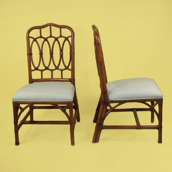 Set of 4 McGuire Style Cathedral Dining Chairs