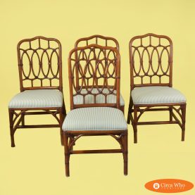 Set of 4 McGuire Style Cathedral Dining Chairs