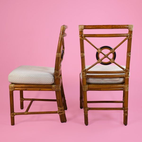 Set of 4 McGuire Target Back Chairs