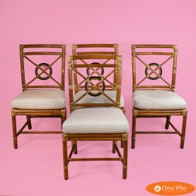 Set of 4 McGuire Target Back Chairs