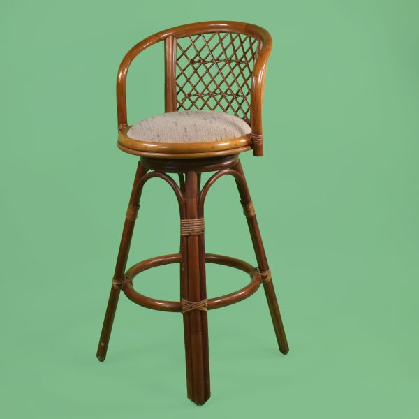 Set of 4 Rattan Chippendale Stools