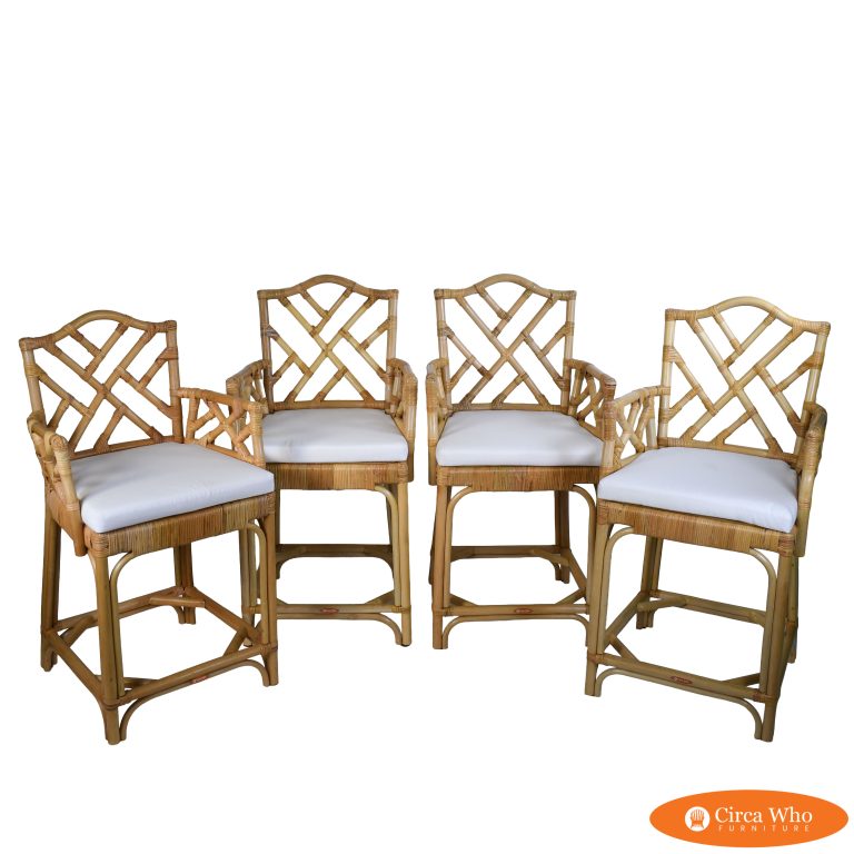 Set of 4 Rattan Dale Counter Stools