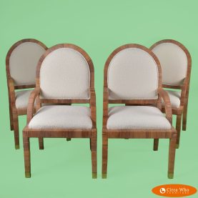 Set of 4 Upholstered Arm Chairs by Bielecky Brothers