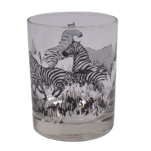 Set of 4 Zebra Whiskey Glasses