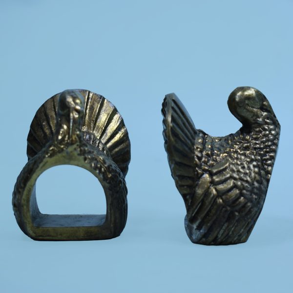 Set of 6 Brass Thanksgiving Napkins Holders