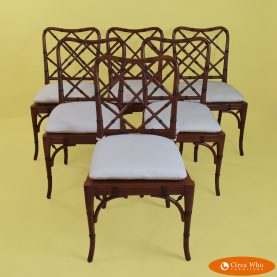 Set of 6 Faux Bamboo Side Chairs