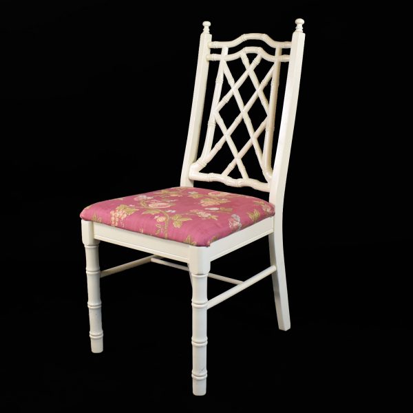 Set of 6 Faux Bamboo Cream Chairs