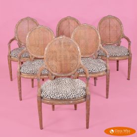 Set of 6 Faux Bois Arm Chairs