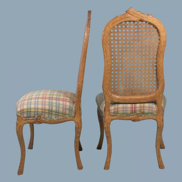 Set of 6 Faux Bois Cane Chairs